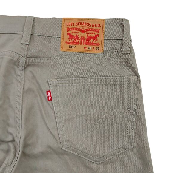 Levi's Warm Jeans Mens 28x29 Brown Cotton Blend Straight Soft 505 Work Outdoor - Picture 7 of 13